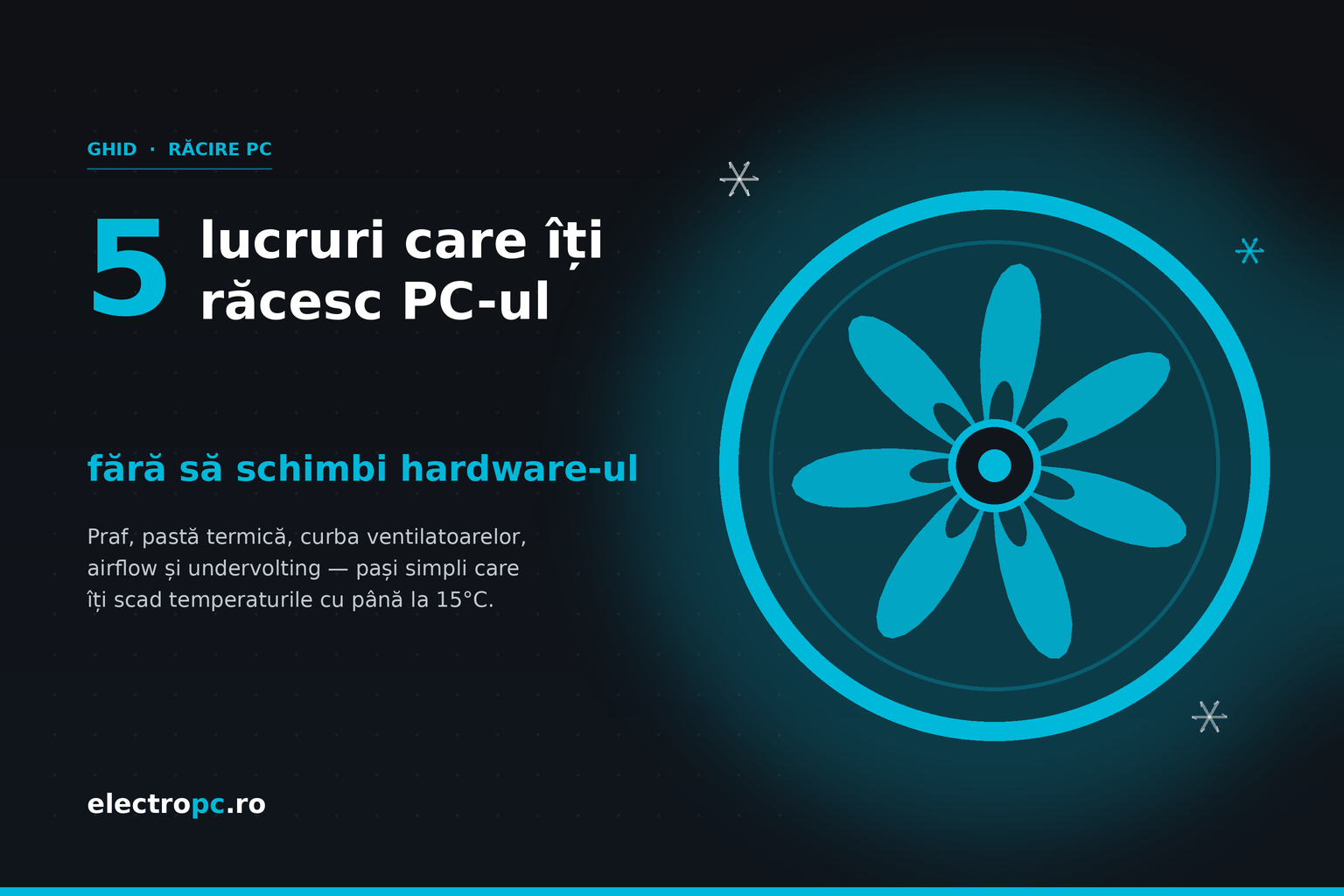 5 lucruri care îți răcesc PC-ul fără să schimbi hardware-ul - electropc.ro