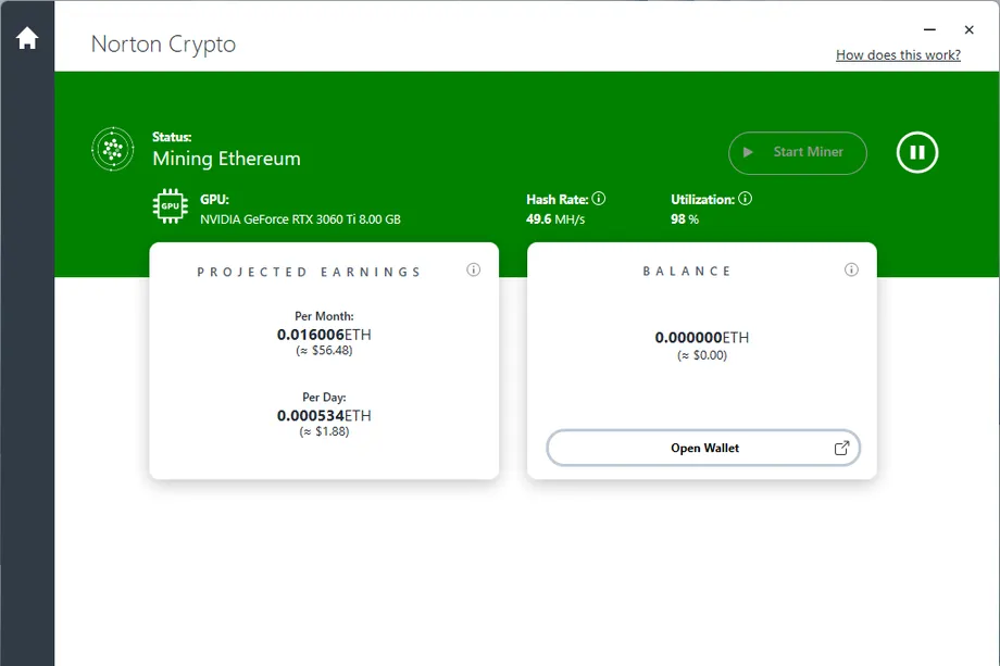Minerul lui Norton percepe o taxă de 15%