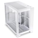 Carcasa lian li o11 dyn mini snow edition mid-tower tempered glass alb, pci-slots 5, 7,  Carcase | electropc.ro