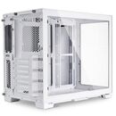 Carcasa lian li o11 dyn mini snow edition mid-tower tempered glass alb, pci-slots 5, 7,  Carcase | electropc.ro