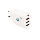 Alimentator retea spacer quick charge 36w, 1 x usb type-c 20w + 1 x usb qc 3.0, 2 x usb 2.4a, alb,  Incarcatoare telefoane | electropc.ro