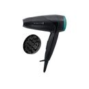 Uscator de par remington on the go d1500, 2000 w, 2 setari, concentrator, difuzor, negru/verde,  Uscatoare de par | electropc.ro