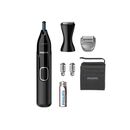 Trimmer pentru nas/urechi philips nt5650/16, baterie, lavabil, utilizare umed si suscat, tehnologie precision trim, otel inoxidabil, pieptene pentru sprancene, 2 piepteni 3-5 mm, negru,  Aparate de tuns | electropc.ro