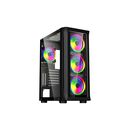 Carcasa spacer – gaming, middle tower, atx, „shield", fara sursa, sticla securizata, 4 x argb fan, hub, telecomanda, usb 3.0 x 1, usb 2.0 x 2, hd-audio, jack 3.5mm x 2,  Carcase | electropc.ro