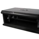 Cabinet 19″ spacer 4u 500x400mm, fixare pe perete, flatpack (dezasamblat), black, usa sticla cu blocare, panouri detasabile, otel 1mm, sarcina maxima 25kg,  Cabinete metalice | electropc.ro