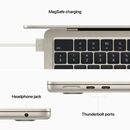 Macbook air 13.6" retina/ apple m2 (cpu 8-core, gpu 8-core, neural engine 16-core)/8gb/256gb - starlight(gold) - us kb (us power supply with included us-to-eu adapter),  Laptopuri | electropc.ro