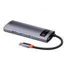 Docking station baseus metal gleam series 5-in-1, gri,  Docking stations | electropc.ro