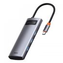 Docking station baseus metal gleam series 5-in-1, gri,  Docking stations | electropc.ro