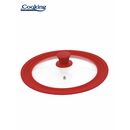 Capac sticla cu margine din silicon ajustabila pe 3 dimensiuni 16/18/20 cm, rosu, cooking by heinner,  Oale si cratite | electropc.ro