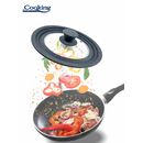 Capac sticla cu margine din silicon ajustabila pe 3 dimensiuni 28/30/32 cm, gri, cooking by heinner,  Oale si cratite | electropc.ro