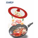 Capac sticla cu margine din silicon ajustabila pe 3 dimensiuni 28/30/32 cm, rosu, cooking by heinner,  Oale si cratite | electropc.ro