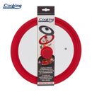Capac sticla cu margine din silicon ajustabila pe 3 dimensiuni 28/30/32 cm, rosu, cooking by heinner,  Oale si cratite | electropc.ro