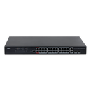 Dahua managed switch 26 porturi, 24 porturi poe, interfata:24 x 10/100/1000 mbps, 2 x 2 gigabit uplink combo ports, buget poe: 370w, switching capacity: 56 gbps, packet forwarding rate: 41.7 mpps, standarde retea: ieee 802.3, ieee 802.3u, ieee 802.3ab, di,  Switch-uri | electropc.ro