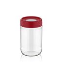 Borcan depozitare sticla  cu capac, 660 ml rosu, art of dining by heinner,  Boluri & Cutii alimente | electropc.ro