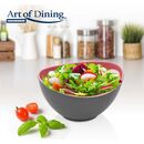 Pachet : doua boluri ovale  bicolore 14 / 25 cm + set lingura si furculita pentru salata, rosu, art of dining by heinner,  Accesorii bucatarie | electropc.ro