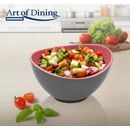 Pachet : doua boluri ovale  bicolore 14 / 25 cm + set lingura si furculita pentru salata, rosu, art of dining by heinner,  Accesorii bucatarie | electropc.ro