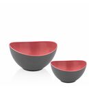 Pachet : doua boluri ovale  bicolore 14 / 25 cm + set lingura si furculita pentru salata, rosu, art of dining by heinner,  Accesorii bucatarie | electropc.ro