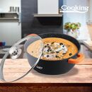 Semioala aluminiu turnat +capac, 36 cm x 16 cm, 13.5 l, dark line, cooking  by heinner,  Tavi copt | electropc.ro
