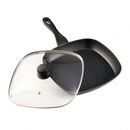 Tigaie grill aluminiu+capac, 28x4cm, black sand, cooking  by heinner,  Tigai si seturi | electropc.ro