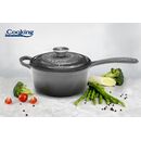 Caserola fonta emailata + capac 19 x 9 cm, 1.8 l, marble  grey, cooking by heinner,  Tigai si seturi | electropc.ro
