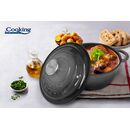 Cratita fonta emailata  + capac 22 x 9.5 cm, 2.9 l, marble grey, cooking by heinner,  Tavi copt | electropc.ro