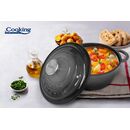 Semioala fonta emailata + capac 24 x 11.5 cm, 4 l, marble grey, cooking by heinner,  Tavi copt | electropc.ro