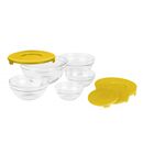 Set 5 boluri de sticla cu capac,galben,vanora home,  Farfurii & Boluri de Servire | electropc.ro