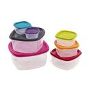 Set 7 caserole patrate cu capace,plastic, vanora home,  Boluri & Cutii alimente | electropc.ro