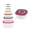 Set 7 caserole patrate cu capace,plastic, vanora home,  Boluri & Cutii alimente | electropc.ro