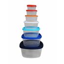 Set 7 caserole patrate cu capace,plastic, vanora home,  Boluri & Cutii alimente | electropc.ro