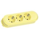 Prelungitor bachmann smart 3xcee7/3, fara intrerupator, lungime cablu 1.5m, h05vv-f 3g1.5 alb, lemon yellow nedemontabil,  Prelungitoare | electropc.ro