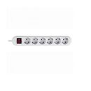 Prelungitor bachmann smart 6xcee7/3 pc, cu intrerupator, lungime cablu 1.5m, h05vv-f 3g1.5, alb, demontabil,  Prelungitoare | electropc.ro