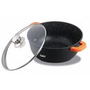 Semioala aluminiu turnat+capac , 24 cm x 11.5 cm , 4.4 l, dark line, cooking  by heinner,  Tavi copt | electropc.ro