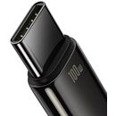 Cablu alimentare si date baseus, fast charging data cable pt. smartphone, usb la usb type-c (t), 100w, 480mbps, aliaj zinc, braided(nylon), 2m, negru,  Cabluri periferice | electropc.ro