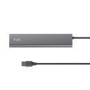 Hub trust halyx , 7 porturi usb 3.2 gen 1, material aluminiu, input usb- c, output usb-a 7, gri,  Hub-uri USB | electropc.ro
