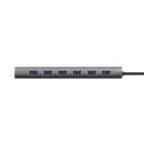 Hub trust halyx , 7 porturi usb 3.2 gen 1, material aluminiu, input usb- c, output usb-a 7, gri,  Hub-uri USB | electropc.ro