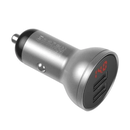 Incarcato auto baseus digital display, 2 x usb output 5v/4.8a, total output 24w, pt. bricheta auto, afisaj digital, argintiu,  Incarcatoare telefoane | electropc.ro