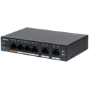 Dahua 6 port managed desktop switch, cs4006-4et-60, interfata: port 1-4: 4 × rj-45 10/100 mbps (poe); port 5-6: 2 × rj-45 10/100/1000 mbps (uplink), managd, layer 2, switching capacity: 4.8 gbps, packet forwarding rate, 3.57 mpps, standarde retea: ieee802,  Switch-uri | electropc.ro