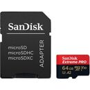 Micro secure digital card sandisk extreme plus, 64gb, clasa 10, r/w speed: up to 100mb/s/ 90mb/s, include adaptor sd (pentru telefon),  Carduri memorie | electropc.ro