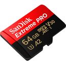 Micro secure digital card sandisk extreme plus, 64gb, clasa 10, r/w speed: up to 100mb/s/ 90mb/s, include adaptor sd (pentru telefon),  Carduri memorie | electropc.ro
