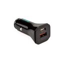 Incarcator auto spacer fast charge 12w, 5v/2.4a max, putere 12w, 1 x usb + 1 x usb type-c, pt. bricheta auto, negru,  Incarcatoare telefoane | electropc.ro