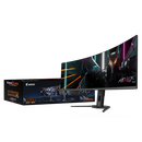 Gigabyte monitor gaming 49", display 1,196.7 x 339.2 mm, backlight edge, anti-glare, rezolutie:  5120 x 1440(dqhd, luminozitate: 250 cd/m2(typ), contrast: 1500000:1, unghi vizualizare: 178°(h)/178°(v), timp raspuns: 0.03ms gtg, rata refresh: 144hz, interf,  Monitoare LED | electropc.ro