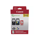 Canon pachet cartuse cearneala pg-560/cl561 photo value pack, capacitate negru: 180 pagini/8.3ml, color: 180 pagini / 7.5ml, compatibil cu: pixma ts5253, pixma ts5350, pixma ts5351, pixma ts5352, bonus 50 coli hartie foto 10 x 15cm.,  Cartuse cerneala | electropc.ro