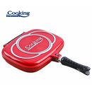 Tigaie dubla dreptunghiulara tip grill, aluminiu, 32x24x7.5 cm, easy cook red line, cooking by heinner,  Tigai si seturi | electropc.ro