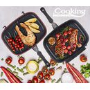 Tigaie dubla dreptunghiulara tip grill, aluminiu, 32x24x7.5 cm, easy cook red line, cooking by heinner,  Tigai si seturi | electropc.ro