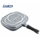 Tigaie dubla dreptunghiulara tip grill, aluminiu, 32x24x7.5 cm, gray line, cooking by heinner,  Tigai si seturi | electropc.ro