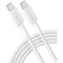 Cablu alimentare si date anker, usb type-c (t) la usb type-c (t), lungime 1.8m, rata transfer 480 mbps, 60w, invelis nylon, braided, alb,  Cabluri periferice | electropc.ro