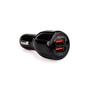 Incarcatorauto spacer 33w total max, 2 x usb (1 x usb qc 3.0 18w & 1 x usb 15w), pt. bricheta auto, negru,  Incarcatoare telefoane | electropc.ro