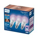 3 becuri led rgb inteligente philips bulb a60, wi-fi, e27, 8.8w (60w), 806 lm, lumina alba si color (2200-6500k),  Becuri si Tuburi LED | electropc.ro