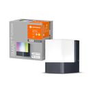Aplica led rgb pentru exterior ledvance smart+ wifi cube wall, 10w, 500 lm, lumina alba si color (3000k), ip44/ik03, 116x110x80mm, aluminiu, gri inchis,  Aplice de exterior | electropc.ro